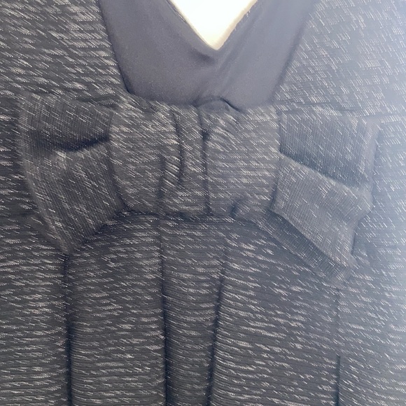 Betsey Johnson Black & Silver Fit & Flare Dress w/ Bow on Back - Picture 7 of 8